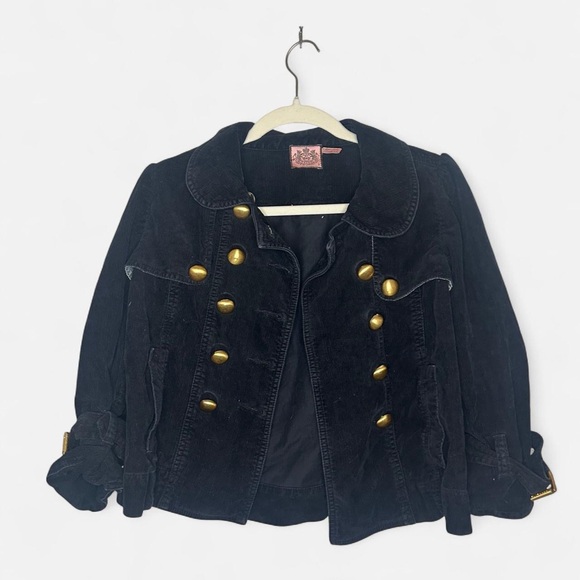 Juicy Couture Jackets & Blazers - Juicy Couture Black Bomber Jacket with Gold Buttons